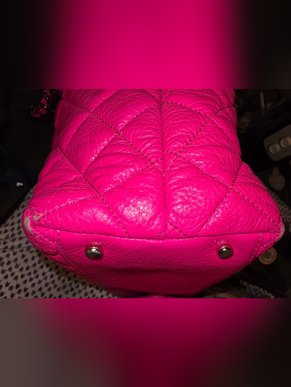 Kate Spade Leather Bag Gold Coast Small Maryanne Quilted Zinnia Pink - Picture 8 of 9